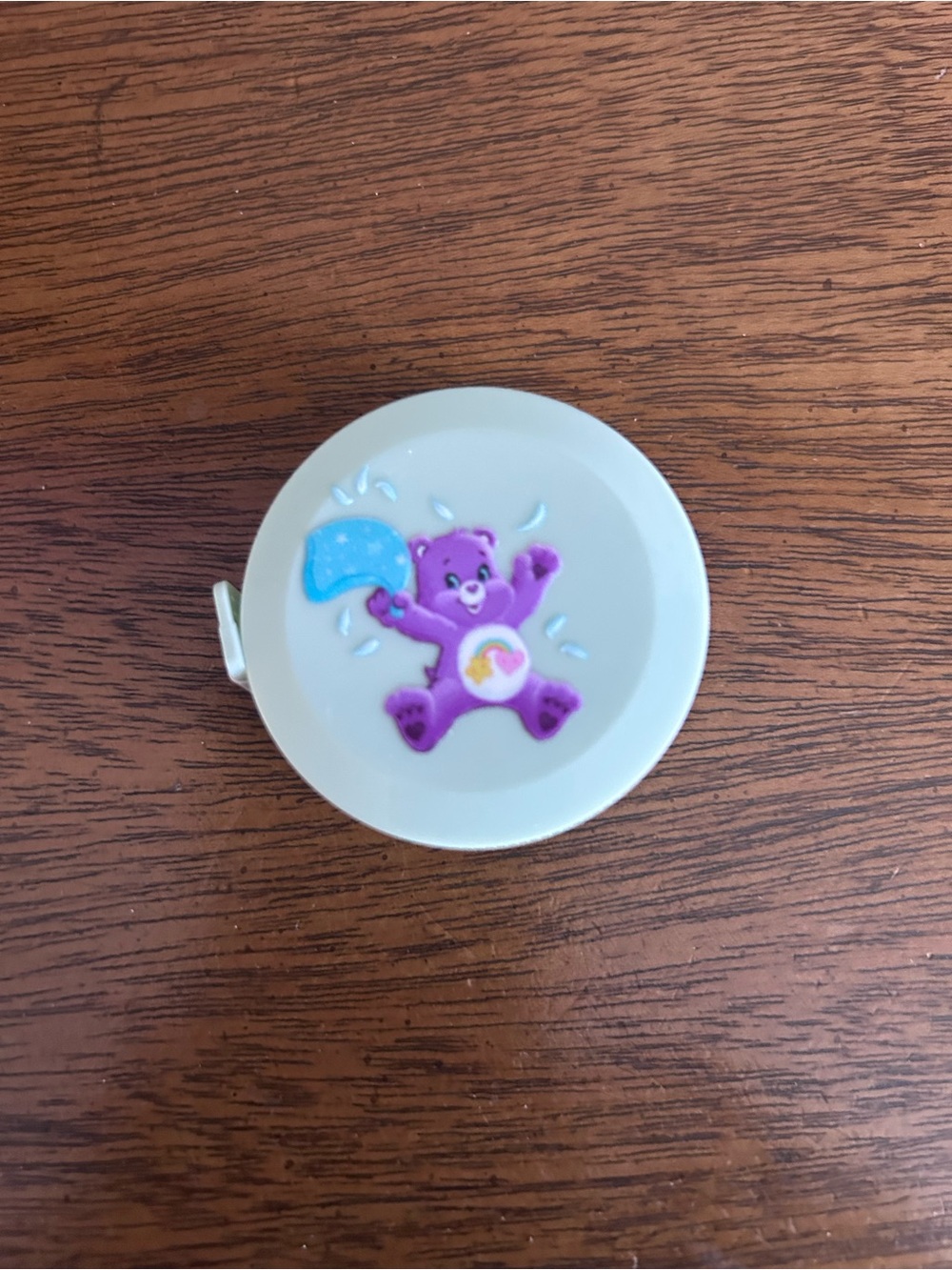 Purple Care Bear Measuring Tape in Mint green - Handmade